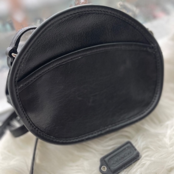 Black Round Coach Purse with Tassel - Picture 3 of 5